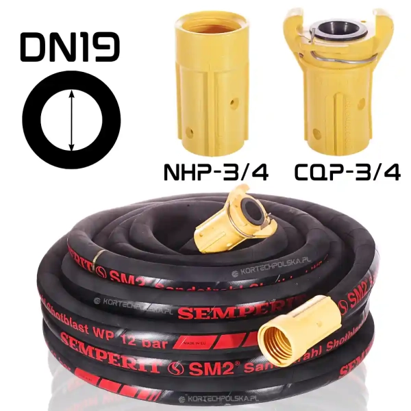 waz do piaskarki ze złaczami nhp34 cqp34 dn19 piaskowania semperit sm2 mocny kortechpolska 19mm.webp